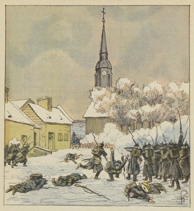 Battle of the 62nd and 37th March Regiments in the Village of Change by after Louis Charles Bombled