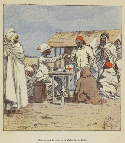 Kabyle Convoyors Visiting the Doctor by after Louis Charles Bombled