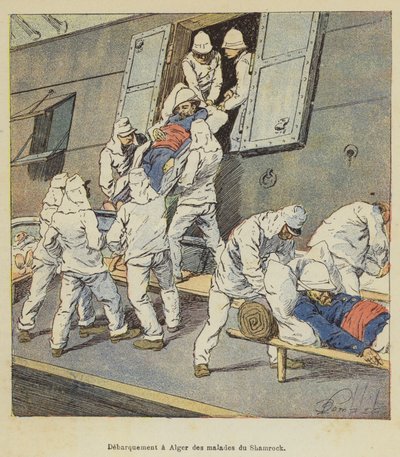 Disembarkation in Algiers of the Sick from the Shamrock by after Louis Charles Bombled