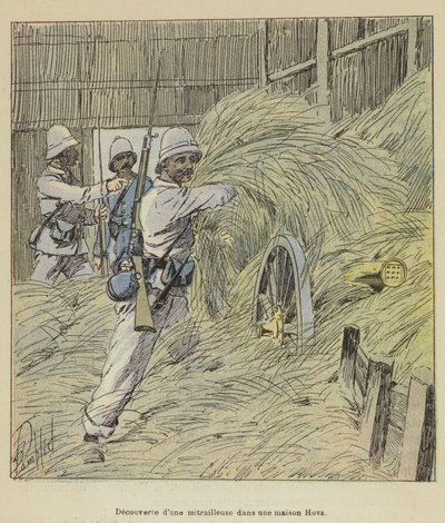 Discovery of a Machine Gun in a Hova House by after Louis Charles Bombled