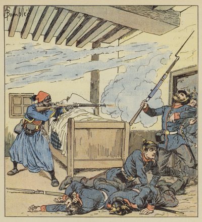 Heroic Defense of Ali-ben-Kacem by after Louis Charles Bombled