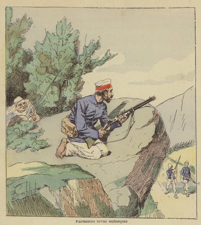 Hova Infantrymen in Ambush by after Louis Charles Bombled