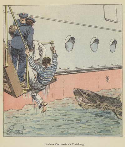 Heroism of a Sailor from the Vinh-Long by after Louis Charles Bombled