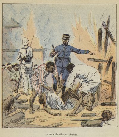 Burning of Rebel Villages by after Louis Charles Bombled