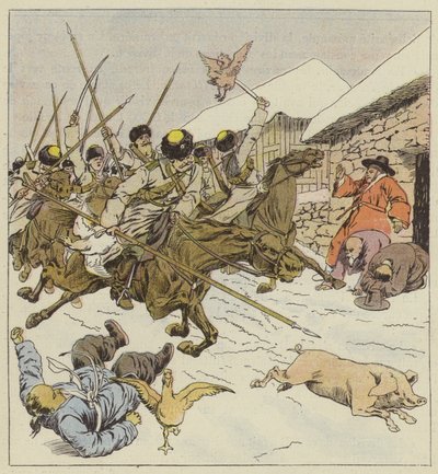 Cossacks Invading a Village by after Louis Charles Bombled