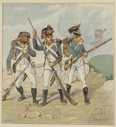 Young Guard, 1806, Conscript-Grenadier, Tirailleur-Grenadier, Flanker-Hunter by after Louis Charles Bombled