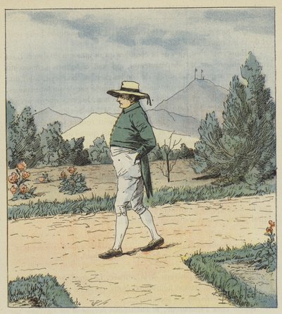 The Emperor reached the garden where he took a few turns, alone by after Louis Charles Bombled