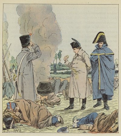 The Emperor at the Bivouac on the Banks of the Sambre by after Louis Charles Bombled