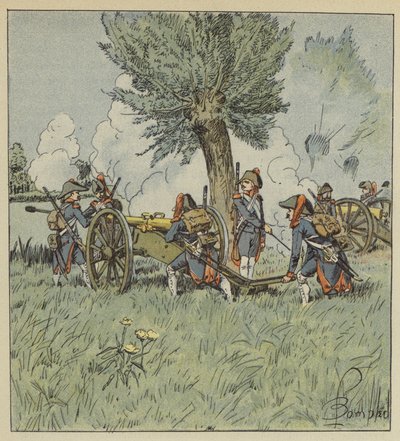 The cannonade engaged from one bank to the other by after Louis Charles Bombled