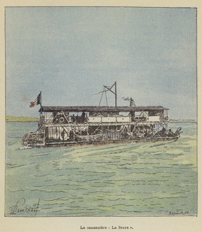 The Gunboat La Brave by after Louis Charles Bombled