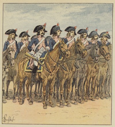 The cavalry of the Italian army by after Louis Charles Bombled