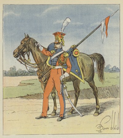 Dutch Lancer, Red Lancer of the 2nd Regiment of Light Cavalry Lancers of the Imperial Guard by after Louis Charles Bombled