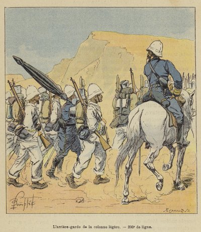 Rear Guard of the Light Column, 200th Line by after Louis Charles Bombled