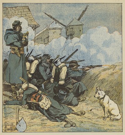 The 5th Marine Infantry Battalion at the Neuville Mill by after Louis Charles Bombled
