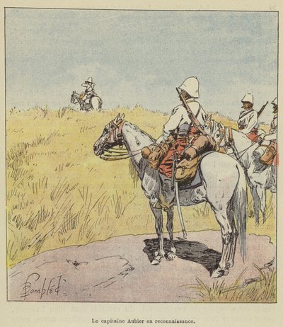 Captain Aubier on Reconnaissance by after Louis Charles Bombled