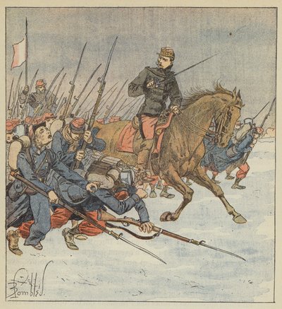 General Deflandre Leads a Battalion in the Attack on Layes by after Louis Charles Bombled
