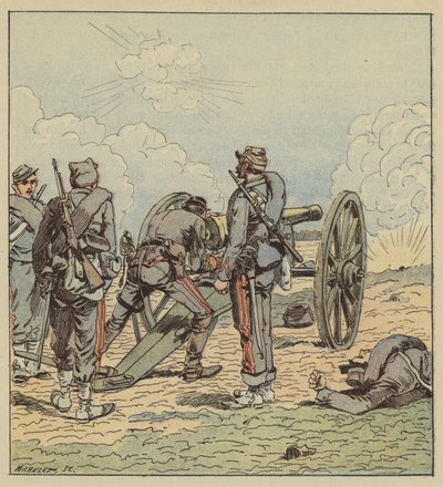 Lieutenant Coffinières de Nordeck Aiming His Pieces by after Louis Charles Bombled