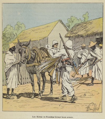 Hovas of Farafate Surrender Their Weapons by after Louis Charles Bombled
