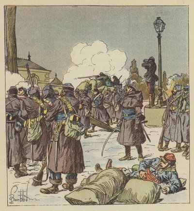 The Foot Gendarmes of General Bourdillon Defend the Passage of the Huisne by after Louis Charles Bombled