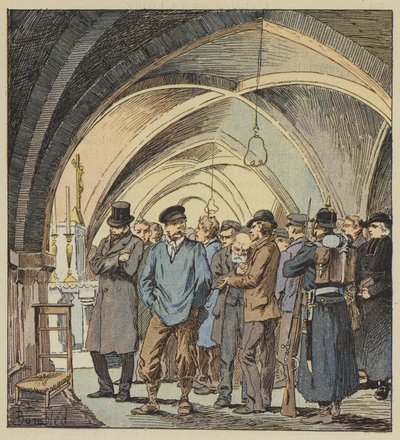 The Hostages in the Crypt of Beaune-la-Rolande by after Louis Charles Bombled