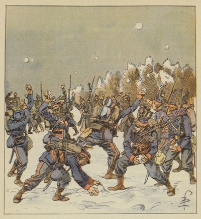 Soldiers of Both Armies Fight with Snowballs on the Morning of January 11 by after Louis Charles Bombled
