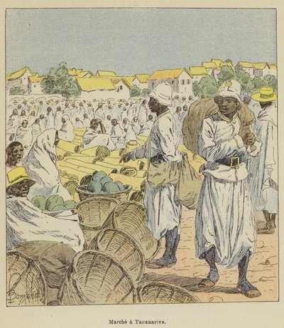 Market in Tananarive by after Louis Charles Bombled