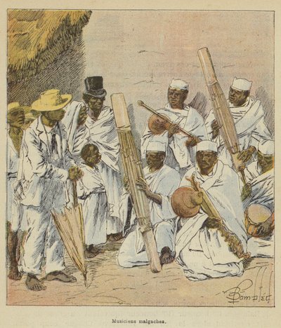 Malagasy Musicians by after Louis Charles Bombled