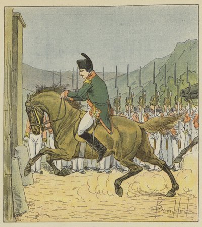 Napoleon forces his horse to enter Longwood by after Louis Charles Bombled