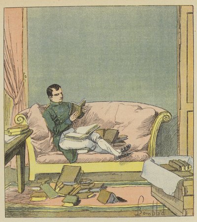 Napoleon goes through the books that have just been sent to him by after Louis Charles Bombled