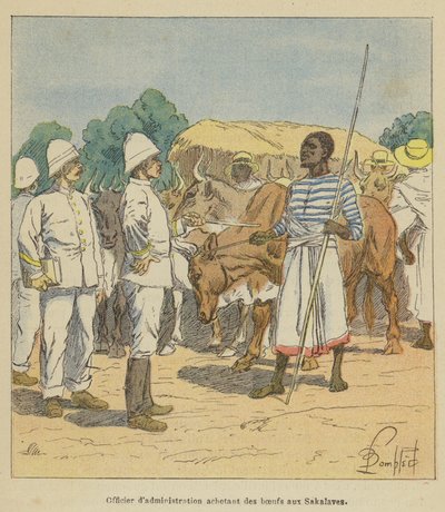 Administration Officer Buying Cattle from the Sakalaves by after Louis Charles Bombled
