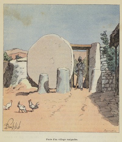 Gate of a Malagasy Village by after Louis Charles Bombled