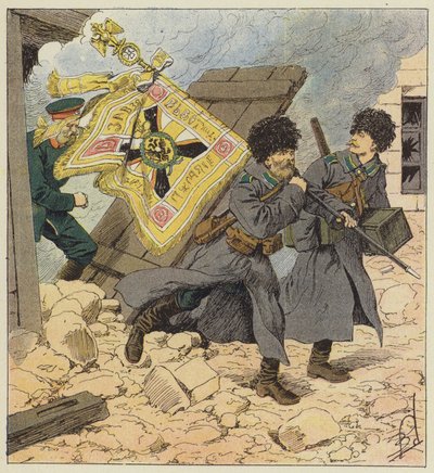 Rescue of the Flag During the Bombardment of Vladivostok by after Louis Charles Bombled