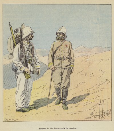 Soldiers of the 13th Marine Infantry by after Louis Charles Bombled