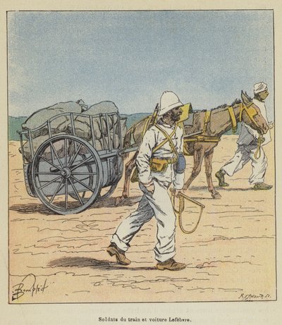Train Soldiers and Lefebvre Car by after Louis Charles Bombled