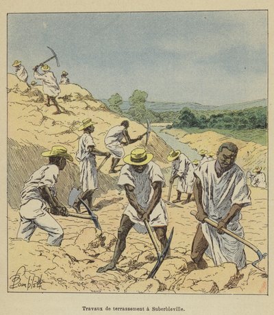 Earthworks in Suberbieville by after Louis Charles Bombled