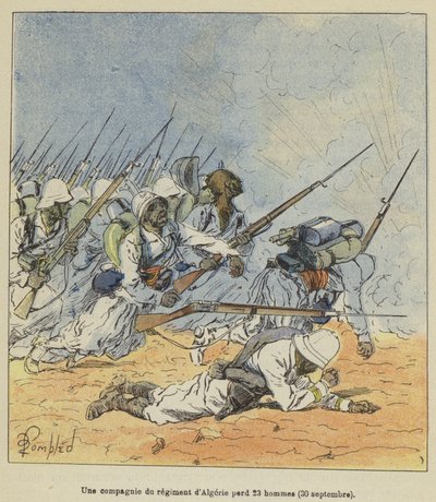 A Company of the Algerian Regiment Loses 23 Men, September 30 by after Louis Charles Bombled