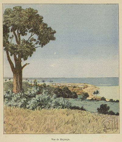 View of Majunga by after Louis Charles Bombled