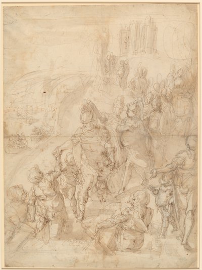 The Embarkation of Aeneas from the Ceraunian Headland by after Luca Cambiaso Giulio Benso