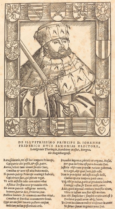 John Frederic the Magnanimous, in Electoral Robes by after Lucas Cranach the Younger