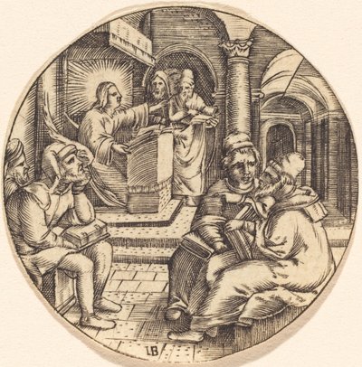 Jesus Preaching in the Temple by after Master IB