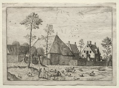 View of Villages in Brabant and Campine: Shepherds with Flock by after Master of the Small Landscapes