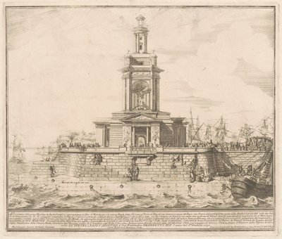The Prima Macchina for the Chinea of 1750: The New Pier of Naples by after Michelangelo Specchi Jérôme Charles Bellicard