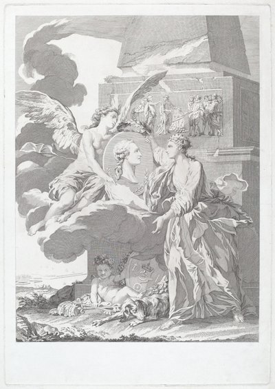 Allegorical Portrait of Pierre Buirette de Belloy by after Nicolas René Jollain Louis Simon Lempereur