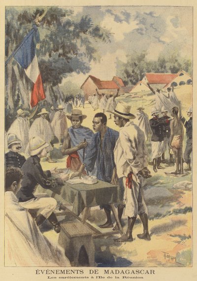 Conscripts on the Island of Reunion Enrolling to Serve in the French Army in Madagascar by after Oswaldo Tofani