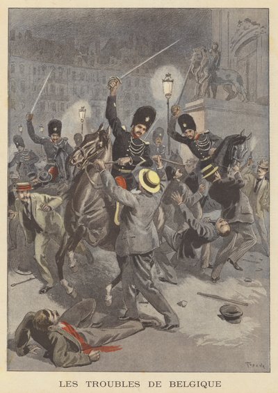 Troubles in Belgium by after Oswaldo Tofani