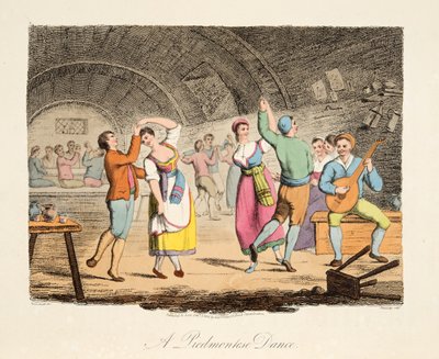 A Piedmontese Dance, from Italian Scenery, representing the Manners, Customs and Amusements of the different States of Italy, pub. 1806 by after P. van Lerberghi