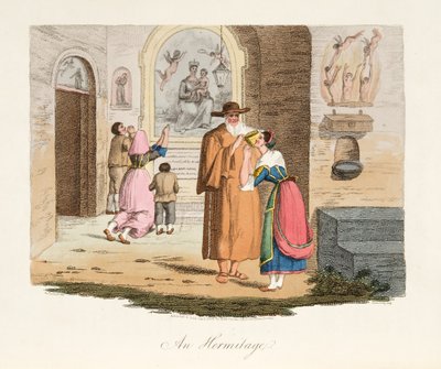 The Hermitage of Capua, from Italian Scenery, representing the Manners, Customs and Amusements of the different States of Italy, pub. 1806 by after P. van Lerberghi