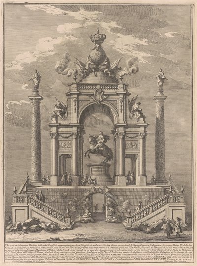 The Prima Macchina for the Chinea of 1751: Triumphal Arch for Roger I of Sicily by after Paolo Posi Giuseppe Vasi