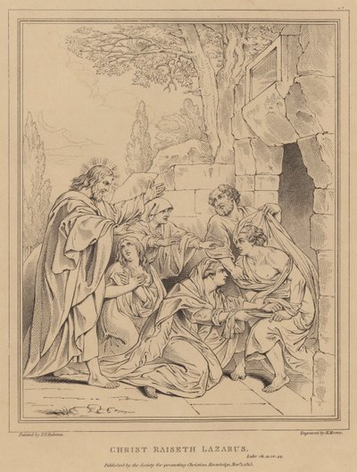 Christ raiseth Lazarus, Luke by after Peter Paul Rubens