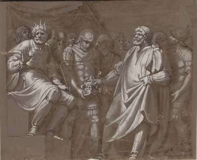 Mucius Scaevola before Porsenna by after Polidoro da Caravaggio